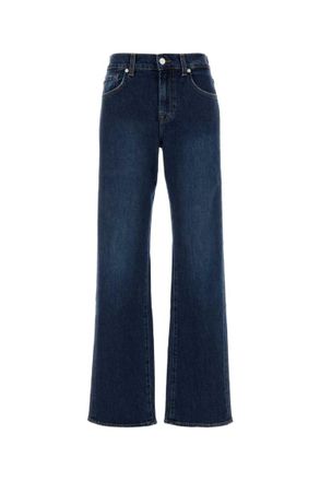 7 For All Mankind Dark Blue Flared High Rise Jeans