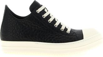 Rick Owens Black Textured Low-top Sneakers