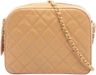 Chanel Pre-owned Vintage Shoulder Bag - Dames - Vintage Schoudertas - Beige - ONE Size - Leer - Vintage