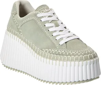 Chlo&eacute; Nama Suede Wedge Sneaker