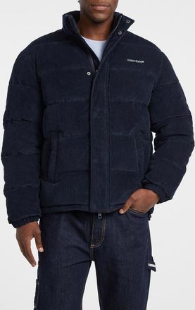 Guess Corduroy Puffer Jacket in Navy at Nordstrom, Size Small