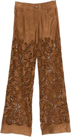 Ermanno Scervino Womens Suede Leather Effect Trousers