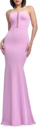 Dress The Population Izzy Strapless Mermaid Gown in Lavender at Nordstrom, Size Xx-Large