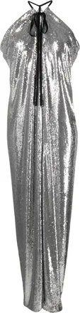 Philosophy di Lorenzo Serafini halterneck sequined maxi dress - women - Polyester/Polyamide/Polyamide - 40 - Silver