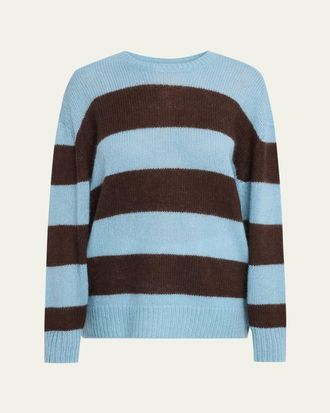 Frame Denim The Fuzzy Stripe Crewneck Sweater
