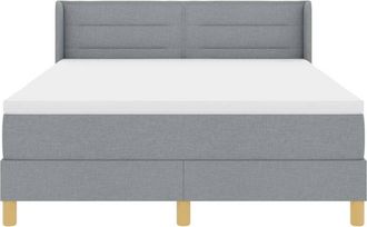 vidaXL Vidaxl - Cama Con Somier Con Colch&oacute;n Gris Claro 160 X 200 Cm Tela