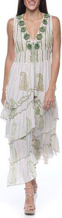 Ranee’s Embellished Cotton Cover-Up Maxi Dress in White at Nordstrom Rack