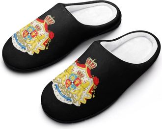 Generic Kingdom of Romania Coat of Arms Funny Mens Cotton Slippers Shoes Novelty Soft Non-Slip Sole Home Shoe