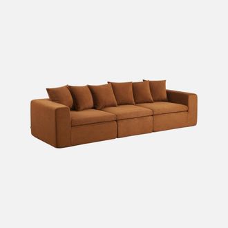 Sweeek Sof&aacute; Envasado Al Vac&iacute;o Modular De Tela Chenilla, 4 Plazas