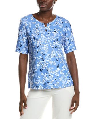 Jones New York Elbow Double Keyhole Top