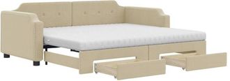 vidaXL Vidaxl - Sof&aacute; Cama Nido Con Cajones Tela Color Crema 80x200 Cm