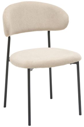 MID.YOU Mid.you Stuhl, Schwarz, Beige, Metall, Textil, Rundrohr, 53x80x57 cm, Esszimmer, Stühle, Polsterstühle