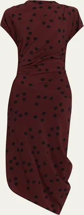 Proenza Schouler Ren Polka Dot Ruched Dress
