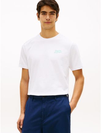 Tommy Hilfiger Mens Palm Tree Back Graphic T-Shirt - White - XXL