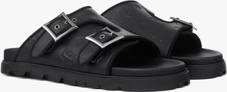 MCM Sandals in Embossed Monogram Leather in Black at Nordstrom, Size 42