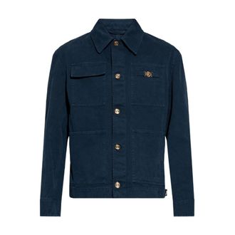 Versace Denim Jackets, male, Blue, Size: L Versace Shirts