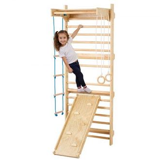OEM 5 En 1 Juguetes De Escalada De Madera, Carga De 99,8 Kg, Escalera Sueca De Pared Con Barra De Dominadas, Anillos De Gimnasio, Escalera De Cuerda, Esca