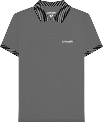 Lambretta Heren SS25 Tweekleurig Poloshirt (Staalgrijs)