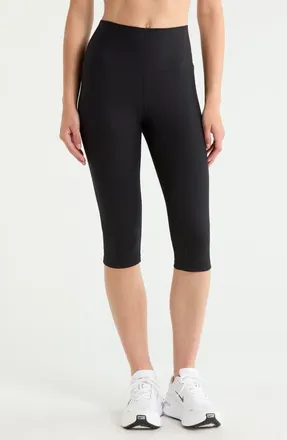 YEAR OF OURS Ribbed High Waist Capri Leggings in Black at Nordstrom, Size X-Small