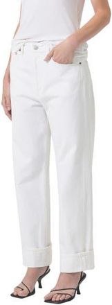 A Gold E Fran High Waist Wide Straight Leg Jeans in Milkshake at Nordstrom Rack, Size 28