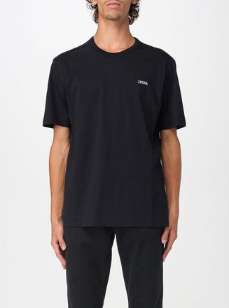 Ermenegildo Zegna T-shirt basic in cotone con logo Zegna