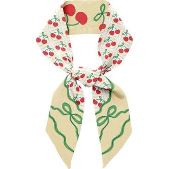 Centinelle Cherry Twilly Ribbon Scarf in Red at Nordstrom