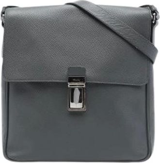 Prada Pre-owned Vintage Crossbody Tas - Heren - Pre-owned - Grijs - Maat: ONE Size Leer