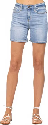 Judy Blue High Waist Mid Denim Shorts In Blue