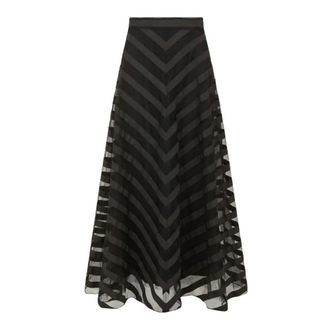 P.A.R.O.S.H. Midi Skirts, female, Black, Size: M Striped Black Lightweight Skirt