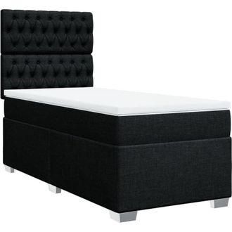 vidaXL Vidaxl - Cama Box Spring Con Colch&oacute;n Tela Negro 90x190 Cm