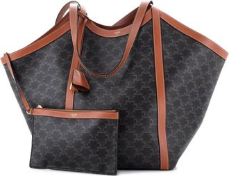 Celine Borsa a spalla Cabas Triomphe grande - Marrone