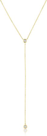 MAX + STONE 10K Yellow Gold Y Shaped Lab Grown Diamond Necklace with 18-20 inch Chain