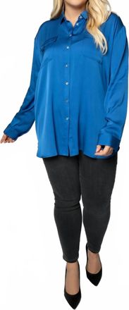 Nouvelle/Silk95Five Monte Carlo Silk Shirt - Plus In Blue