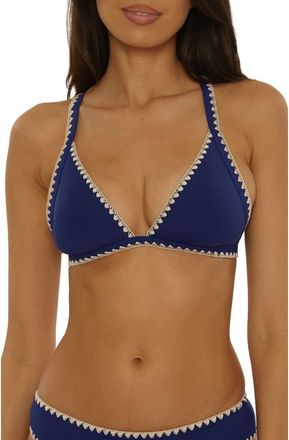 Lucky Brand Marbella Halter Bikini Top in Navy at Nordstrom, Size Large