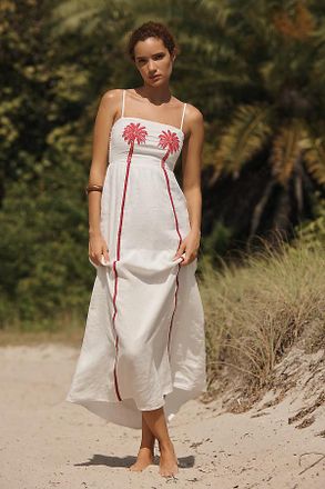 Maaji Palm Tree Embroidered Maxi Dress