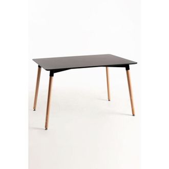 Regalos Miguel Estilo N&oacute;rdico - Mesa Tower Rectangular 120 X 80 Cm - Negro