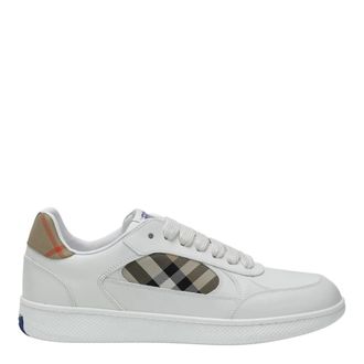 Burberry Sneakers, male, White, 10 UK, Leather and Check Terrace Trainers