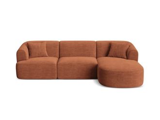 Cosmopolitan Design Sof&aacute; esquinero derecho modular 4 plazas pana terracota
