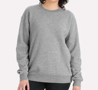 Alternative Cozy Fleece Crewneck Sweatshirt Top In Heather Grey