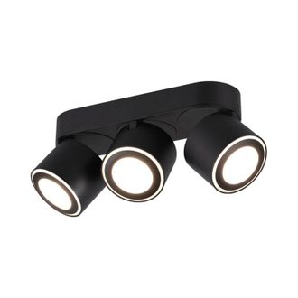 Trio Faretti Led Barra 3 spots Orientabili Bi Emissione Luce Nero Taurus gd Trio
