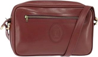 Cartier Pre-owned Cross Body Bags, female, Red, Size: ONE SIZE Pre-owned Leather Shoulder Bag