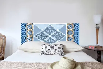 Mademoiselle Tiss Cabecero de tela sin soporte de madera de 160 × 70 cm