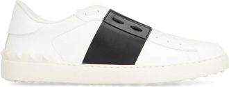 Valentino Open Leren Lage Sneakers - Heren - Sneakers - Wit - 40 EU - Leer - Schoenen