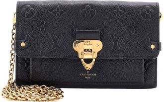 Louis Vuitton Black Monogram Empreinte Leather Vavin Chain Wallet (Authentic Pre-Loved)