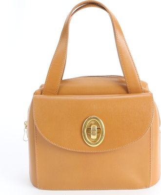 Dior Brown Leather Handbag Tote Bag (Pre-Owned)