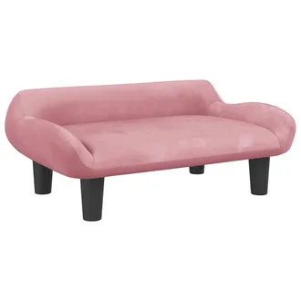 vidaXL Vidaxl Divano Per Bambini Rosa 70x40x24 Cm In Velluto