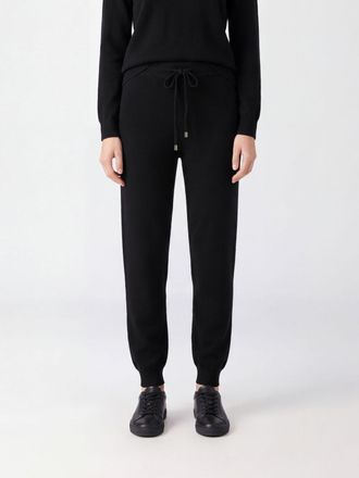 KANGRA Pantaloni slim fit in maglia di lana e cashmere a vita alta