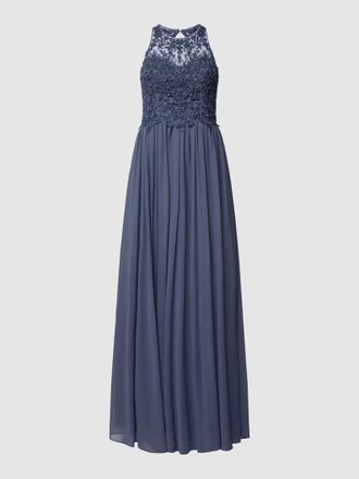Laona Abendkleid mit Ziersteinbesatz in Rauchblau, Gr&ouml;&szlig;e 40