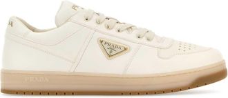 Prada Ivory Nappa Leather Downtown Sneakers