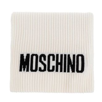 Moschino Sjaal met logo - unisex - Wintersjaals - Beige - ONE Size - Accessoires